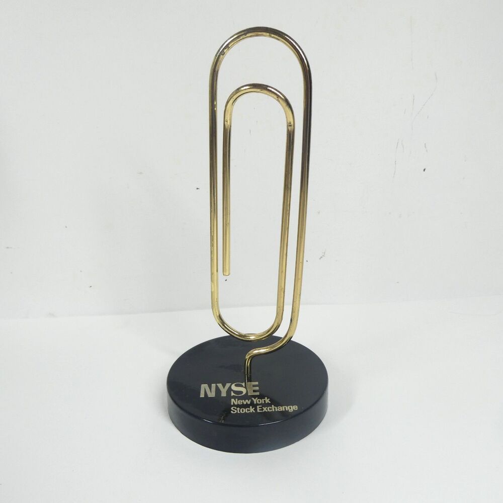 NYSE New York Stock Exchange Paperweight Paperclip Letter Holder Vintage